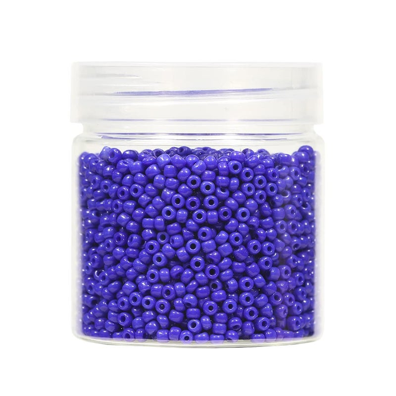BALABEAD Opaque Dark Blue Color Loose Seed Beads About 4000pcs in Box 8/0 Glass Craft Seed Beads for Jewelry Making, Hole 0.7mm (Dark Blue) - Image 1